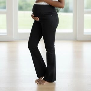 NWT GAP 1969 Maternity Black Full Panel Baby Straight Leg Corduroy Jeans Stretch